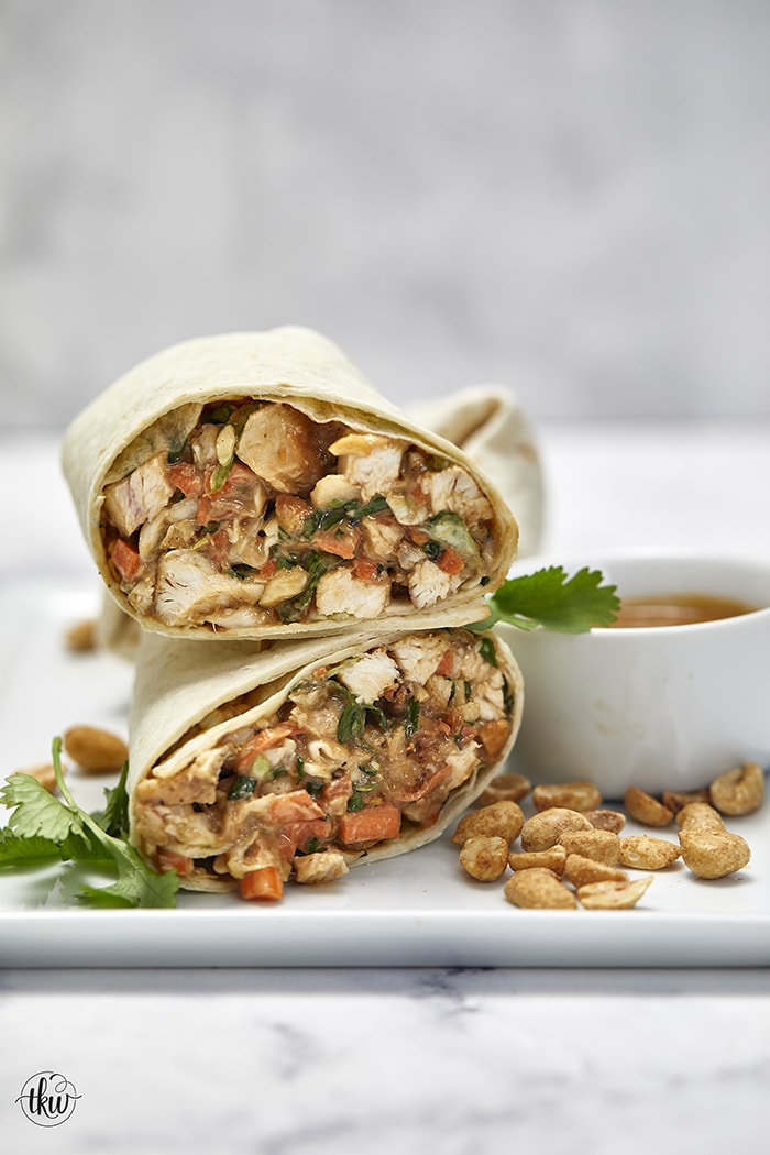 Thai Chicken Wrap with Peanut Sauce